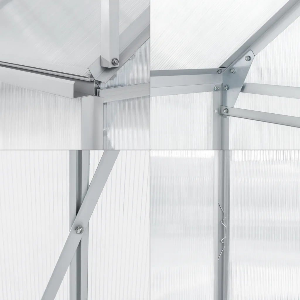 En.casa Gewächshaus Oisterwijk Glashaus Mit Fundament 250 X 190 Cm Gartengewächshaus Treibhaus Pavillon Aus Hohlkammerplatten 7 En.casa Gewächshaus Oisterwijk Glashaus Mit Fundament 250 X 190 Cm Gartengewächshaus Treibhaus Pavillon Aus Hohlkammerplatten – Bild 7