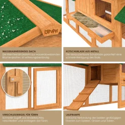 LOVPET® Kaninchenstall Hasenstall XXL Kleintiergehege Premium - Große Für Bis 4 Hasen Doppelstockhaus - 2 Ebenen - Hasenkäfig Meerschweinchen Freilauf Garten - Winterfest Holz 220x50x86 Cm, Farbe:Braun 12 LOVPET® Kaninchenstall Hasenstall XXL Kleintiergehege Premium - Große Für Bis 4 Hasen Doppelstockhaus - 2 Ebenen - Hasenkäfig Meerschweinchen Freilauf Garten - Winterfest Holz 220x50x86 Cm, Farbe:Braun -Garten- & Gewächshäuser Geschäft d398546f6a850f4aaec65c9aaa1fed96