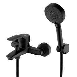 Auralum Klassisch Badewanne Duschset Mit 5 Funktionen Handbrause, Schwarze Badewannenarmatur, Duschsystem Duschset Für Badewanne Und Badezimmer