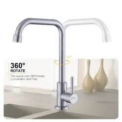 Auralum 360° Drehbar Kaltwasser Wasserhahn Küchenarmatur Edelstahl Spültischarmatur Chrom NUR Für Kaltwasser ,OHNE Warmwasser -Garten- & Gewächshäuser Geschäft d3de34a8b97ede016076bf05aca70960
