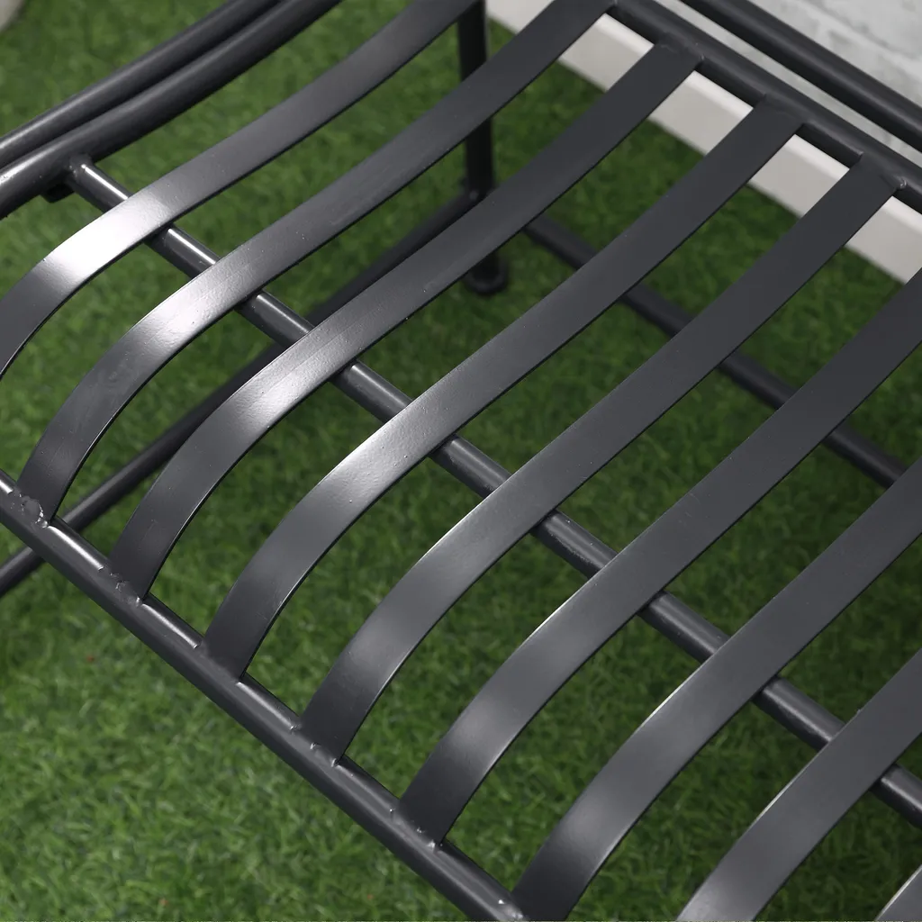 HOMCOM Outsunny Gartenbank Sitzbank Parkbank 2-Sitzer Metallbank Stahlrahmen Mit Armlehne Für Garten Balkon Und Terrasse Bis 220 Kg Belastbar Grau 15,5 X 54 X 96 Cm 9 HOMCOM Outsunny Gartenbank Sitzbank Parkbank 2-Sitzer Metallbank Stahlrahmen Mit Armlehne Für Garten Balkon Und Terrasse Bis 220 Kg Belastbar Grau 15,5 X 54 X 96 Cm – Bild 9