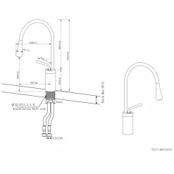 Auralum Hoher Auslauf Badarmatur Bad Wasserhahn Schwarz Waschtischarmatur Mischbatterie Waschbecken Einhebelmischer Für Badezimmer -Garten- & Gewächshäuser Geschäft d4082984116f67adc30421177d327637 1