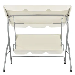 Juskys Hollywoodschaukel 3-Sitzer Mit Dach & Sitzauflage – Gartenschaukel 200 Kg Belastbar – Schaukelbank Für Garten & Terrasse - Beige -Garten- & Gewächshäuser Geschäft d41ff2510fc4b83a03283dcb7ef51996