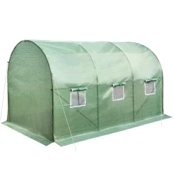 Tectake Foliengewächshaus In Tunnelform Mit 6 Fenstern 343x200x200cm - Grün -Garten- & Gewächshäuser Geschäft d421429fbce5d18798cf0a8e36fcb605