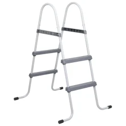 VidaXL Pool-Leiter Grau 84 Cm Stahl