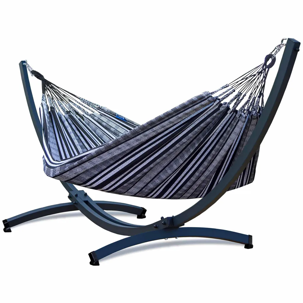 Potenza Outdoor Pereira Hängematte Mit Aluminium Gestell Für 2 Personen I 100% Baumwolle Doppelhängematte 230x160 Cm, 200kg I Hängemattengestell 200kg, Wetterfest 1 Potenza Outdoor Pereira Hängematte Mit Aluminium Gestell Für 2 Personen I 100% Baumwolle Doppelhängematte 230x160 Cm, 200kg I Hängemattengestell 200kg, Wetterfest