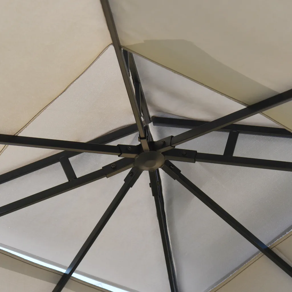 Flieks Pavillon 3x3 Wasserdicht, Gartenpavillon Grillpavillon Mit Seitenwand, Dach Und Pulverbeschichteter Stahl Partyzelt 6 Flieks Pavillon 3x3 Wasserdicht, Gartenpavillon Grillpavillon Mit Seitenwand, Dach Und Pulverbeschichteter Stahl Partyzelt – Bild 6