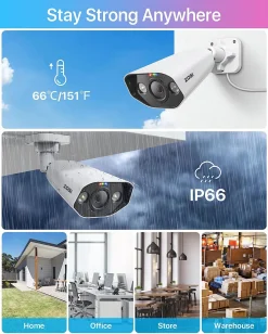 ZOSI 5MP Überwachungskamera Aussen Set, 8CH 4K 2TB HDD NVR Und 4X 5MP PoE IP Outdoor Kamera, 2-Wege Audio, Personen- Und Fahrzeugerkennung, Spotlight Alarm, C1825A -Garten- & Gewächshäuser Geschäft d46e227bcf1803f4170c97c8621f3570