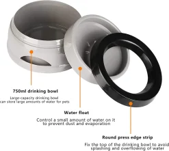 YisibaihTao 750ml Hunde Wassernapf Für Reisen, Abnehmbarer Auslaufsicherer, Spritzwassergeschützter Napf Für Hunde Und Katzen Unterwegs, Grau 18 YisibaihTao 750ml Hunde Wassernapf Für Reisen, Abnehmbarer Auslaufsicherer, Spritzwassergeschützter Napf Für Hunde Und Katzen Unterwegs, Grau -Garten- & Gewächshäuser Geschäft d475cb0319954b09e6c5247dfdaa4fa2