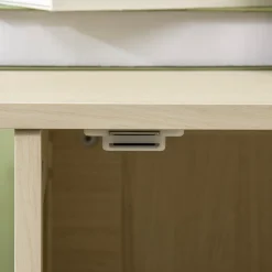 PawHut Katzenschrank Für Katzentoilette, Katzenhaus Mit Magnetischer Tür, Katzenklo, Katzenhöhle Mit Spielball, Beistelltisch, Erhöhtes Design, Eiche, 80 X 48 X 55 Cm -Garten- & Gewächshäuser Geschäft d479ece836980b2d48f5a433044cfbb4