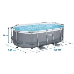 Bestway 5614A Power Steel Ovaler Oberirdischer Pool 305x200x84cmHöhe (cm): 84, Breite (cm): 305, Zusammensetzung: PVC, Länge (cm): 200, Gestalten: Oval, Maße: 3 - 3,99 M, Filterpumpe: 58381 -Garten- & Gewächshäuser Geschäft d49608bf213111690fc122a26692504e