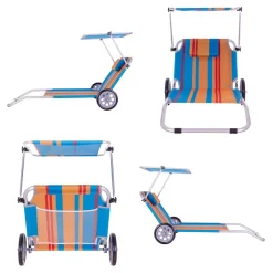 VCM Strandliege Sonnenliege Transportliege Gartenliege Mit Räder Und Sonnendach Bunt 8 VCM Strandliege Sonnenliege Transportliege Gartenliege Mit Räder Und Sonnendach Bunt -Garten- & Gewächshäuser Geschäft d4cd61d039eb5c1df302dcd4c7fd9d6c