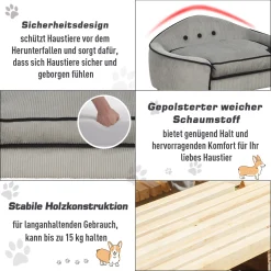 PawHut Haustiersofa, Hundebett, Hundematte, Hundesofa, Naturholz+Plüsch, Grau, 66,5 X 45 X 35,5 Cm 12 PawHut Haustiersofa, Hundebett, Hundematte, Hundesofa, Naturholz+Plüsch, Grau, 66,5 X 45 X 35,5 Cm -Garten- & Gewächshäuser Geschäft d4d17916b8e7ce683a8d0d4608044f5c