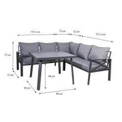 Greemotion Lounge-Set Amsterdam, Stahl, Grau -Garten- & Gewächshäuser Geschäft d4d384559e4f38bc6cf13c42aa33b586
