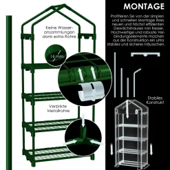 KESSER® Premium Foliengewächshaus Gewächshaus Mit 4 Etagen - 69 X 50 X 158 Cm Treibhaus Mit 4 Regalen - Platzsparend, Hochwertiges Anzuchthaus Garten Balkon Stabil & Einfach Zu Montieren, Farbe:Grün, Größe:4 Etagen -Garten- & Gewächshäuser Geschäft d4e8bf619e368188adcf91cc4705d083