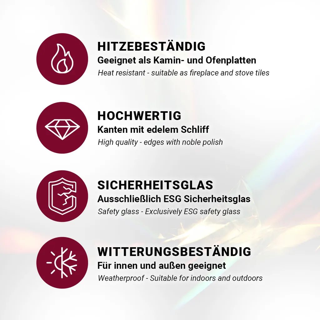 HOOZ Glasplatte Kamin 80x80 Cm Schwarz Kaminplatte Kaminglas Tisch DIY Mit Facettenschliff Glas Kaminplatte Kaminglas Tisch DIY 5 HOOZ Glasplatte Kamin 80x80 Cm Schwarz Kaminplatte Kaminglas Tisch DIY Mit Facettenschliff Glas Kaminplatte Kaminglas Tisch DIY – Bild 5