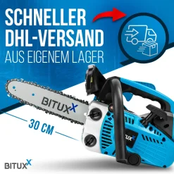Bituxx Benzin Motor Kettensäge 25ccm 1PS 12" Schwert Blau, MS-18390 -Garten- & Gewächshäuser Geschäft d4fb1dfff5a062467374b0819435f37f