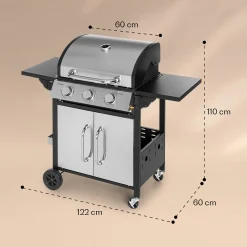 Klarstein Gasgrill Mit Großer Grillfläche, Gasgrill Mit 3 Brenner, 10,8 KW Edelstahl-Gasgrill, BBQ Gasgrill Für Balkon & Garten, Grill Für Propangas, Gasgrills Mit Seitentischen & Thermometer 13 Klarstein Gasgrill Mit Großer Grillfläche, Gasgrill Mit 3 Brenner, 10,8 KW Edelstahl-Gasgrill, BBQ Gasgrill Für Balkon & Garten, Grill Für Propangas, Gasgrills Mit Seitentischen & Thermometer -Garten- & Gewächshäuser Geschäft d519ad3ffe6279c187618afcf85d4e8f