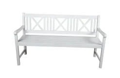 Garden Pleasure Gartenbank Bank MALMÖ 3-Sitzer B 154 X T 59 X H 89 Cm, Bank Aus Weiß Lackiertem Eukalyptus-Holz