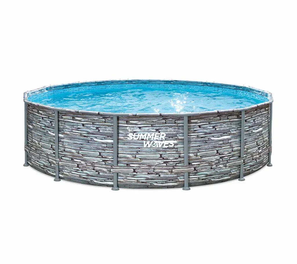 Summer Waves Stahlrahmen Aufstellpool Elite Frame Steinoptik Grau Rund Ø 427x107 Cm 1 Summer Waves Stahlrahmen Aufstellpool Elite Frame Steinoptik Grau Rund Ø 427x107 Cm