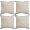 VidaXL Kissenbezüge 4 Stk. 40x40 Cm Polyester Kunstleder Beige