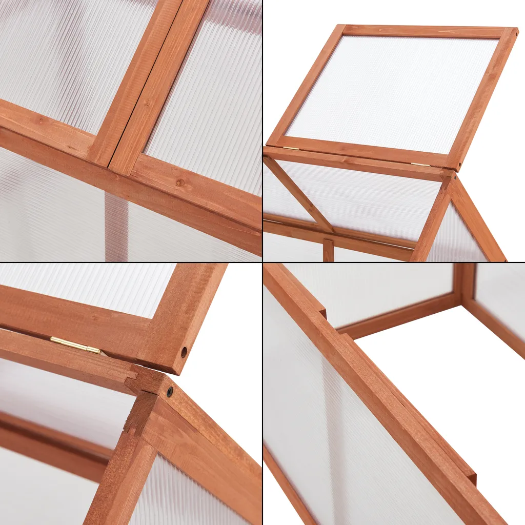 Casa.pro Frühbeet Duiven Mini Gewächshaus Aus Holz 100 X 55 Cm Frühbeetkasten Pflanzenbeet Kiefernholz Polycarbonat 7 Casa.pro Frühbeet Duiven Mini Gewächshaus Aus Holz 100 X 55 Cm Frühbeetkasten Pflanzenbeet Kiefernholz Polycarbonat – Bild 7