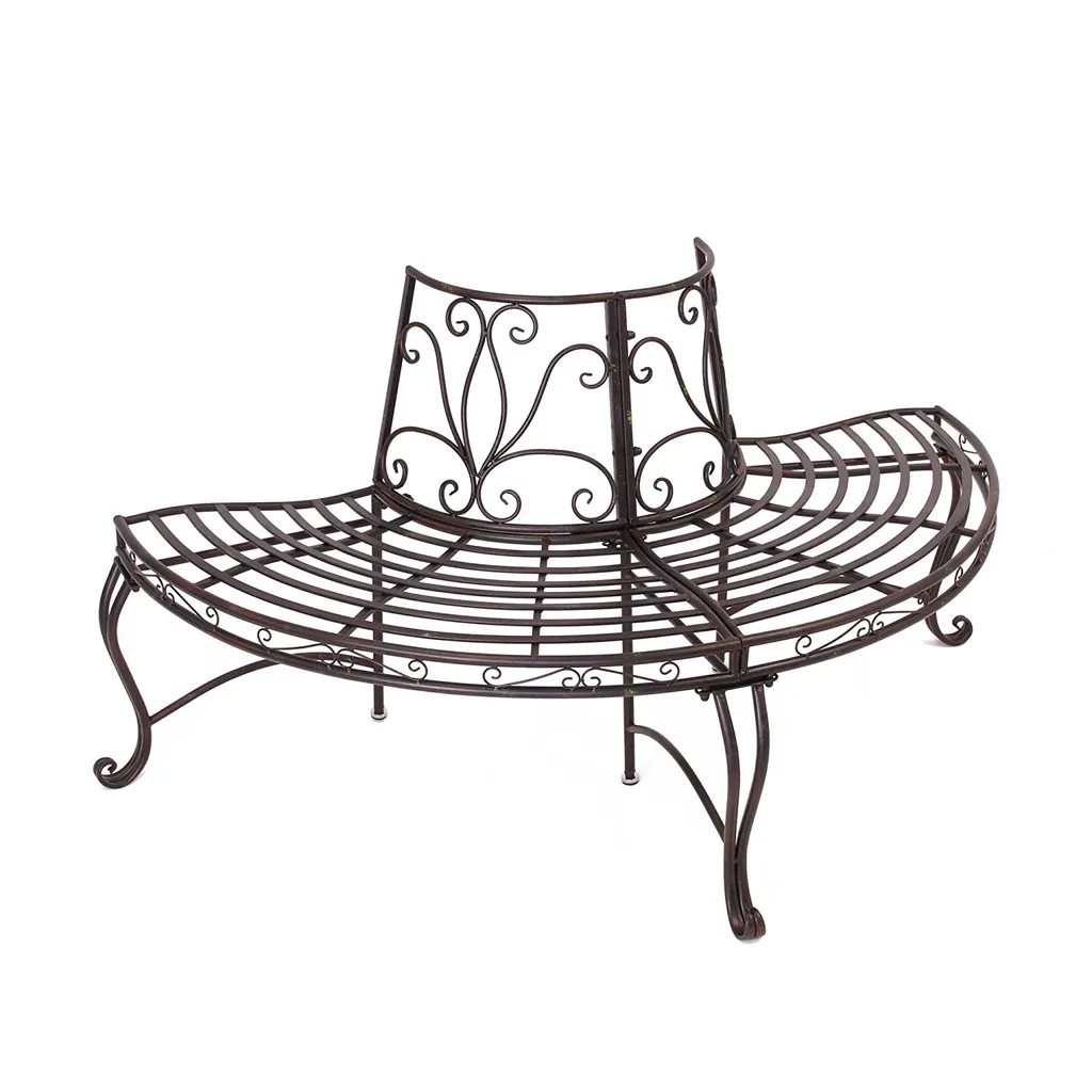 Frank-Flechtwaren Metall-Bank 'Halbkreis' Möbel Garten Terrasse Balkon Bequem, Ranken Muster 5 Frank-Flechtwaren Metall-Bank 'Halbkreis' Möbel Garten Terrasse Balkon Bequem, Ranken Muster – Bild 5