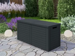 Mirjan24 Gartenbox Echion 240L, Gartenstauraum, Praktisch Auflagenbox, Gartenmöbel (Farbe: Anthrazit)