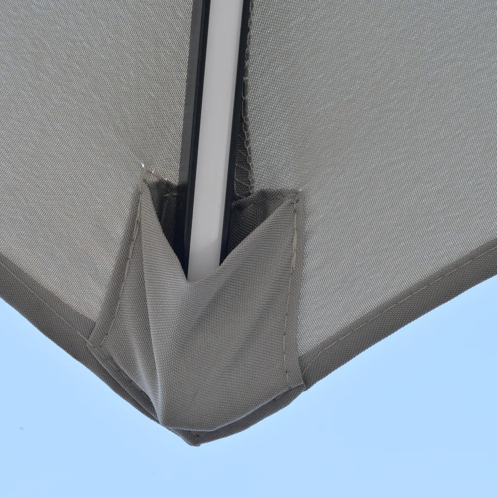 HOMCOM Outsunny Ampelschirm Ø295 Cm LED Solar Sonnenschirm Wasserabweisend Alu Hellgrau 8 HOMCOM Outsunny Ampelschirm Ø295 Cm LED Solar Sonnenschirm Wasserabweisend Alu Hellgrau – Bild 8