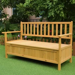 Mucola Holz Truhenbank Sitzbank Gartenbank Küchenbank Holz Auflagenbox Gartentruhe NEU -Garten- & Gewächshäuser Geschäft d71e0bb4afc008648b49b5397b12648f