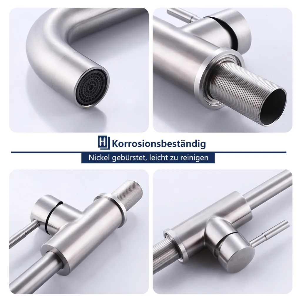 Homelody Küchenarmatur 360° Drehbar Wasserhahn Küche Edelstahl Spültischarmatur Mit Hoher Auslauf (251mm) Mischbatterie Küche Armatur Hochdruck Einhebelmischer 5 Homelody Küchenarmatur 360° Drehbar Wasserhahn Küche Edelstahl Spültischarmatur Mit Hoher Auslauf (251mm) Mischbatterie Küche Armatur Hochdruck Einhebelmischer – Bild 5