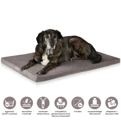 ONVAYA® Hundebett | Größe XXL | 112 X 74 X 5 Cm | 95 Grad Waschbar | Orthopädisch | Grau | Wasserdicht | Hundekissen | Liegekissen | Schlafplatz | Tierbett | Ruheplatz | Hundematte | Hundematratze