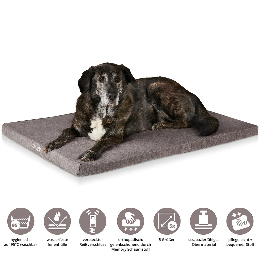 ONVAYA® Hundebett | Größe XXL | 112 X 74 X 5 Cm | 95 Grad Waschbar | Orthopädisch | Grau | Wasserdicht | Hundekissen | Liegekissen | Schlafplatz | Tierbett | Ruheplatz | Hundematte | Hundematratze 1 ONVAYA® Hundebett | Größe XXL | 112 X 74 X 5 Cm | 95 Grad Waschbar | Orthopädisch | Grau | Wasserdicht | Hundekissen | Liegekissen | Schlafplatz | Tierbett | Ruheplatz | Hundematte | Hundematratze