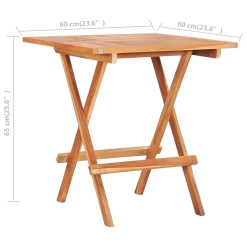 VidaXL Klappbarer Bistrotisch 60 X 60 X 65 Cm Teak Massiv -Garten- & Gewächshäuser Geschäft d74f7c1e473fa50c8bc27587d73cfca2