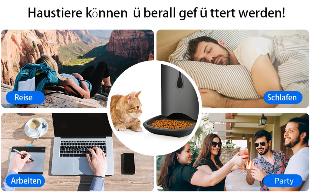 PUPPY KITTY P&K 6,5L Automatischer Futterautomat Für Katzen Und Hunde Mit LCD, 8s Soundaufnahmefunktion, 1-4 Mahlzeiten Pro Tag, Schwarz 8 PUPPY KITTY P&K 6,5L Automatischer Futterautomat Für Katzen Und Hunde Mit LCD, 8s Soundaufnahmefunktion, 1-4 Mahlzeiten Pro Tag, Schwarz – Bild 8