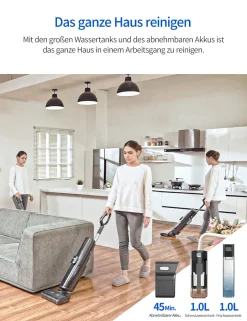 Proscenic WashVac F20 Nass-Trockensauger, Saugwischer Kabellos Mit 1L Frisch Und Schmutzwassertank, Wechselbarer Akku, Selbstreinigung-Grau -Garten- & Gewächshäuser Geschäft d75f425e540aa5aaf3aa2f98c124cc3e