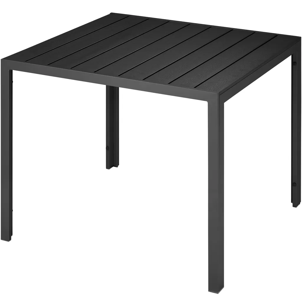 Tectake Aluminium Gartentisch Maren Höhenverstellbare Füße 90x90x74,5cm - Schwarz 1 Tectake Aluminium Gartentisch Maren Höhenverstellbare Füße 90x90x74,5cm - Schwarz