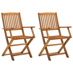 VidaXL Klappbare Gartenstühle 2 Stk. Massivholz Akazie