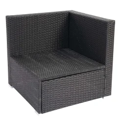 Mendler Poly-Rattan-Garnitur Brescia, Gartengarnitur Sitzgruppe Sofa Lounge-Set Schwarz, Kissen Anthrazit -Garten- & Gewächshäuser Geschäft d78773c6d952d0d7f46a7134b5d11fa0