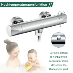 Aihom Thermostat Armatur Brausethermostat Brausearmatur Brausemischer Thermostat Mischbatterie Mit 38 °C Sicherheitstaste，ufputz Duschthermostat Mischbatterie Dusche Für Bad, Chrom -Garten- & Gewächshäuser Geschäft d7abf8cce38b1c4f0c099485e5a12f7a