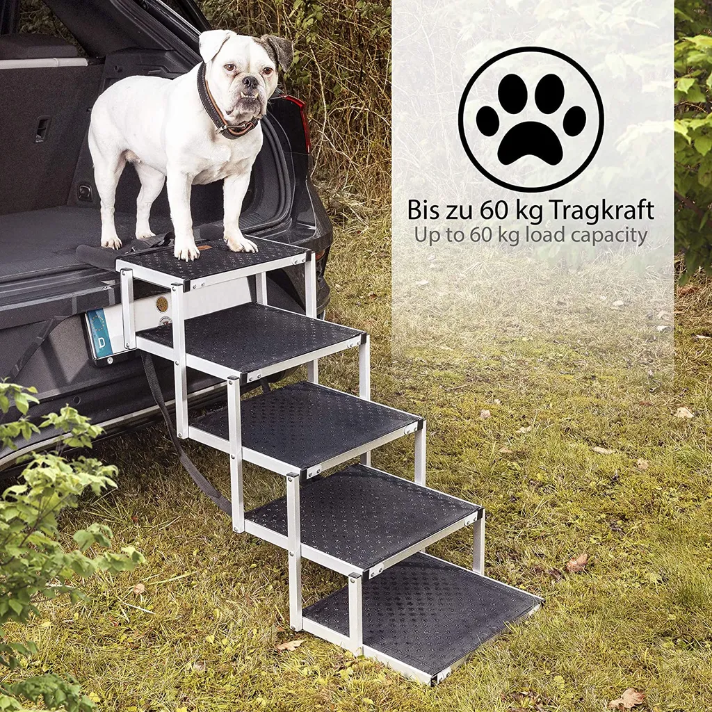 ONVAYA® Hundetreppe Faltbar | 5 Stufen | Hunderampe Einstieghilfe Für Autos Oder Hohe Betten | Klappbare Haustiertreppe | Stabile Hundeleiter | Praktisch & Leicht | Für Bis Zu 60 Kg 5 ONVAYA® Hundetreppe Faltbar | 5 Stufen | Hunderampe Einstieghilfe Für Autos Oder Hohe Betten | Klappbare Haustiertreppe | Stabile Hundeleiter | Praktisch & Leicht | Für Bis Zu 60 Kg – Bild 5