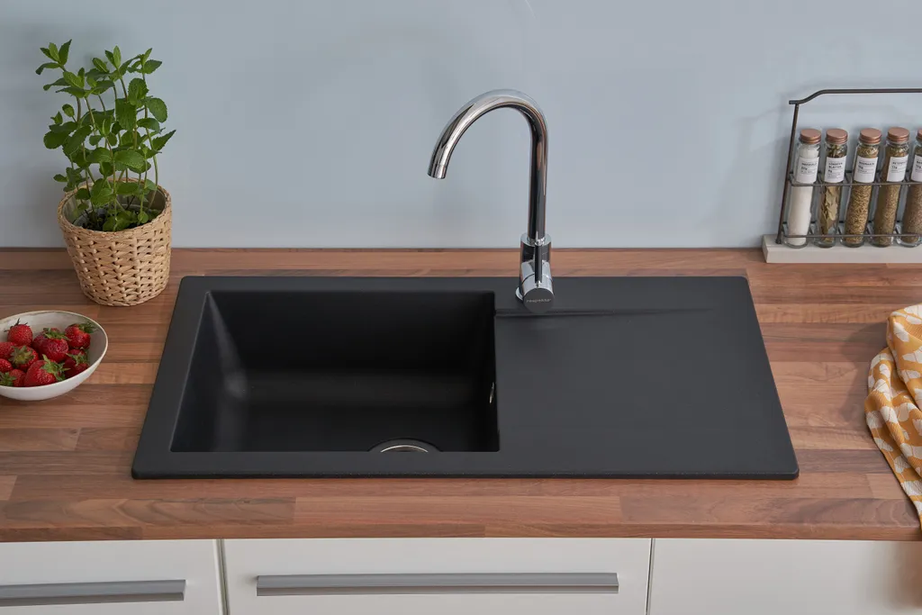 Respekta Einbauspüle Denver 78x43,5x17 Cm, Schwarz 1 Respekta Einbauspüle Denver 78x43,5x17 Cm, Schwarz