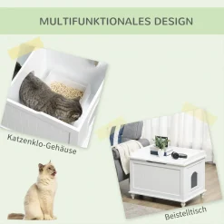 PawHut Katzenschrank Für Katzentoilette Katzenklo Katzenhaus Mit Klappdeckel Trennwand Katzenhöhle Katzenkommode Beistelltisch Erhöhtes Design MDF Spanplatte Weiß 74 X 52 X 55 Cm 12 PawHut Katzenschrank Für Katzentoilette Katzenklo Katzenhaus Mit Klappdeckel Trennwand Katzenhöhle Katzenkommode Beistelltisch Erhöhtes Design MDF Spanplatte Weiß 74 X 52 X 55 Cm -Garten- & Gewächshäuser Geschäft d842edd943b4ce02238a8e8daf7d9b99