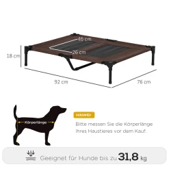 PawHut Hundebett Hundeliege Outdoor Katzenbett Haustierbett Schlafplatz Stahl 600D Oxford-Gewebe Braun 92 X 76 X 18 Cm 11 PawHut Hundebett Hundeliege Outdoor Katzenbett Haustierbett Schlafplatz Stahl 600D Oxford-Gewebe Braun 92 X 76 X 18 Cm -Garten- & Gewächshäuser Geschäft d8546a13ca4635778220ae4afce5366c