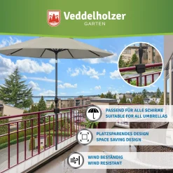 Veddelholzer Garten Veddelholzer Sonnenschirmhalter Für Balkongeländer-Robuste, Universelle Schirmhalterung Eckig & Rund, Platzsparender Ersatz Zum Sonnenschirmständer Balkon Für Jeden Schirmstock Geeignet. -Garten- & Gewächshäuser Geschäft d85e4ab4f43505cfcd4615380583f137