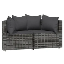 VidaXL 3-tlg. Garten-Lounge-Set Mit Kissen Grau Poly Rattan -Garten- & Gewächshäuser Geschäft d87c073c05e6a14d743b063b58f31ce1