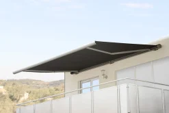 Mendler Elektrische Kassettenmarkise H124, Markise Vollkassette 5x3m Polyester Anthrazit