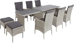 TrendLine Dining Möbelset Lyon 9-teilig Mit Ausziehtisch Inkl. Sitzkissen -Garten- & Gewächshäuser Geschäft d8896e41dcbfe1bda3d5c784b29d39a0