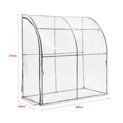 En.casa Wand-Gewächshaus Juta 100x200x215cm Foliengewächshaus Treibhaus PVC Folie Transparent -Garten- & Gewächshäuser Geschäft d88d057636d41079ebed5b92308e8486