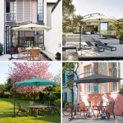 Wolketon 3m-3.5m Sonnenschirm Neigbar Ampelschirm Balkonschirm Marktschirm UV40+ Gartenschirm,Grau,3m -Garten- & Gewächshäuser Geschäft d8a21f9becc312263d99f9a6c2f39865